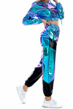 Shiny Gold Crop Top with Pants Set