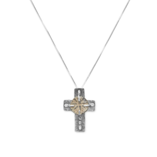 LuckeLadybug LLC cross and ancient coin necklace with intricate detailing for a unique style
