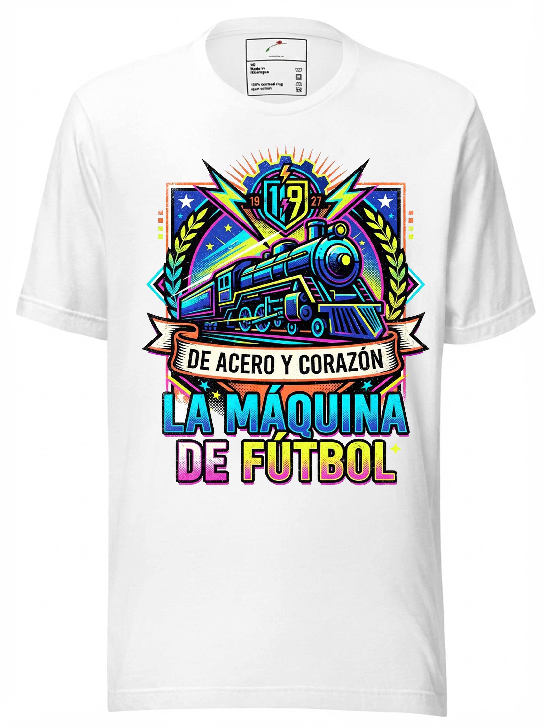 Cruz Azul T-Shirt with Colorful Train Design Celebrating History and Passion for Soccer
