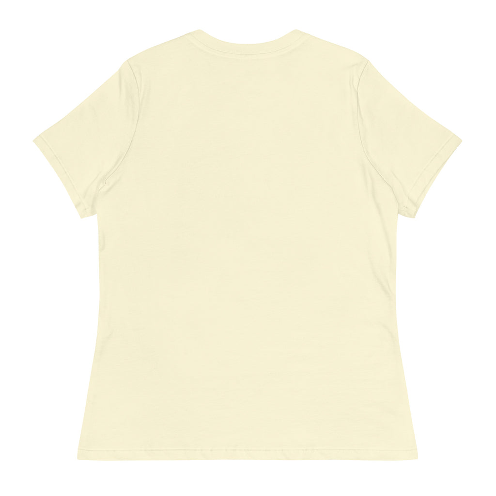 Back view of curious sea otter t-shirt in light beige color with short sleeves