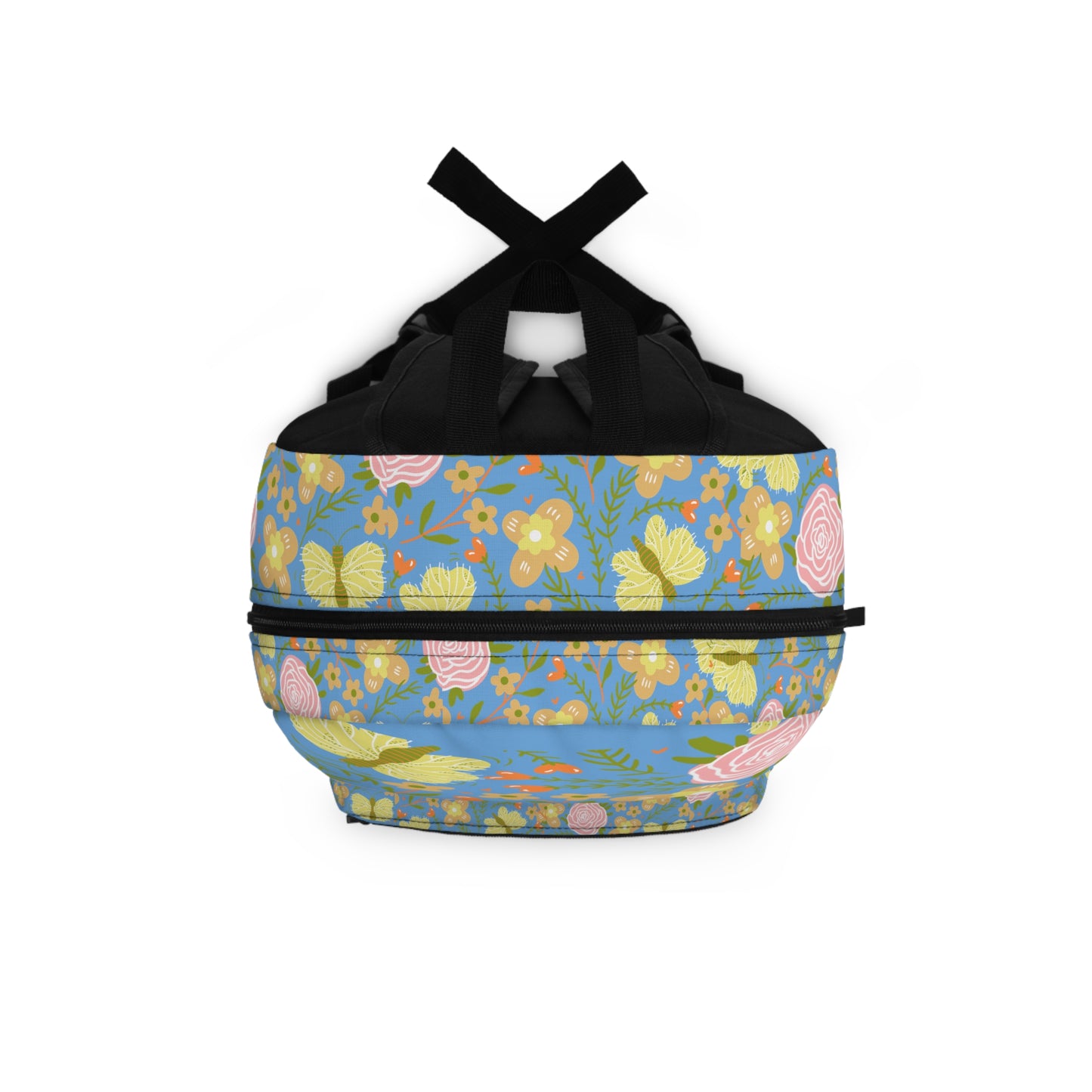 LuckeLadybug custom butterfly and flower backpack with colorful floral pattern and sturdy straps