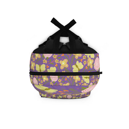 Custom butterfly floral backpack featuring vibrant colors and a stylish design for everyday use