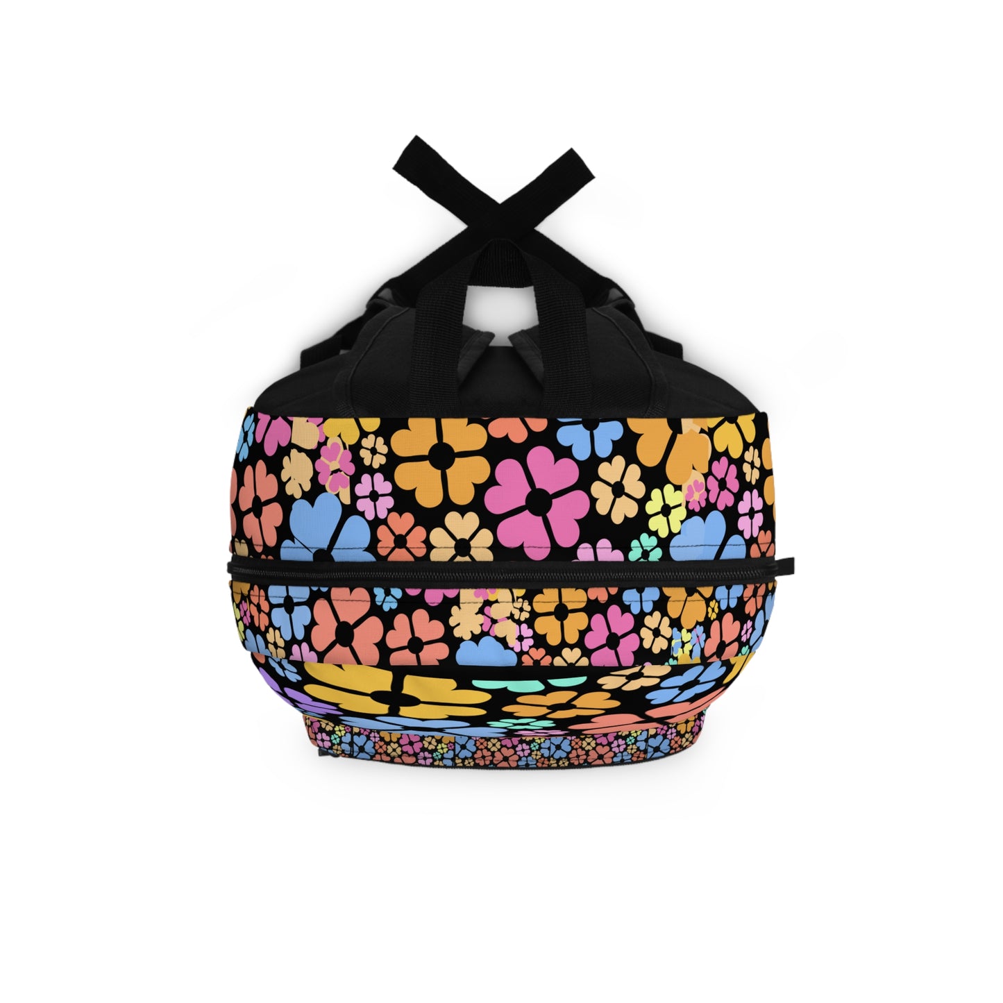 LuckeLadybug custom design backpack featuring colorful floral patterns for stylish travel