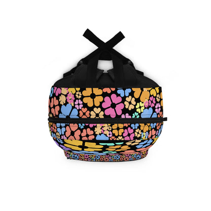 LuckeLadybug custom design backpack featuring colorful floral patterns for stylish travel