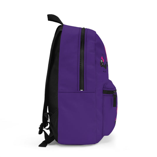 Purple LuckeLadybug Custom Kids Backpack with Unique Design and Side Pocket for School Supplies