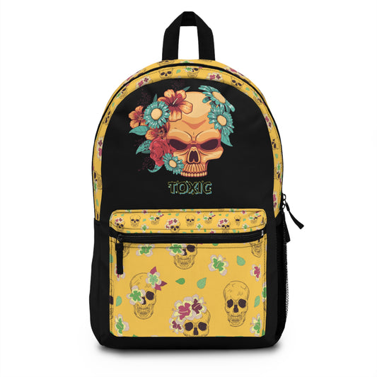 LuckeLadybug custom skull backpack with floral design and vibrant colors for unique style