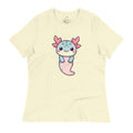 Cute axolotl t-shirt featuring a colorful cartoon axolotl design on a light background