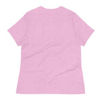 Back view of a pink women's t-shirt featuring cute bunny ears design by LuckeLadybug