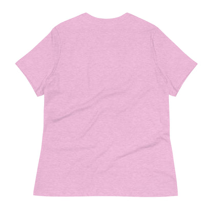 Back view of a pink women's t-shirt featuring cute bunny ears design by LuckeLadybug