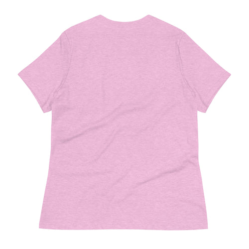 Back view of a pink women's t-shirt featuring cute bunny ears design by LuckeLadybug