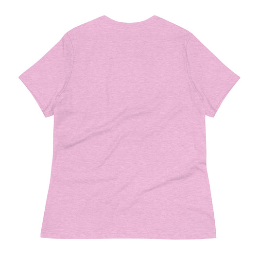 Back view of a pink women's t-shirt featuring cute bunny ears design by LuckeLadybug