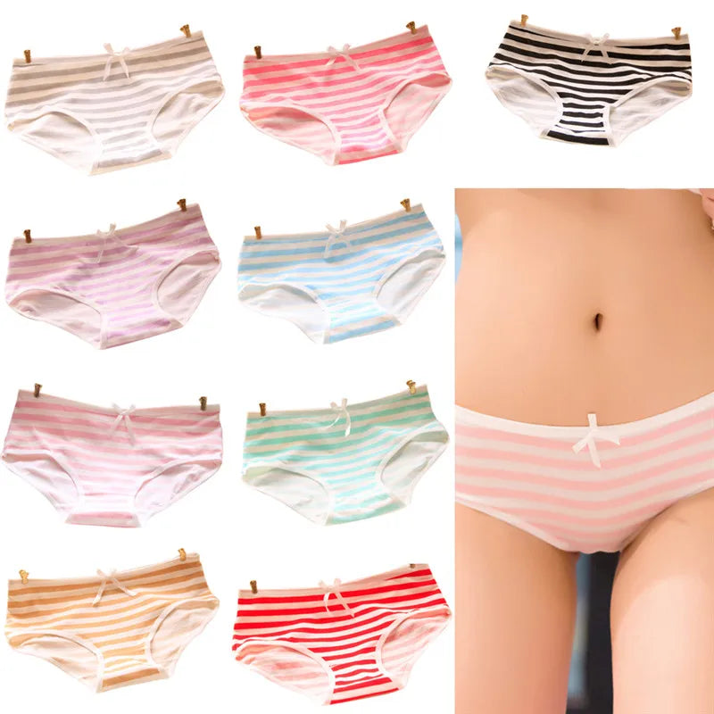 Cute Cotton Striped Panties For Women