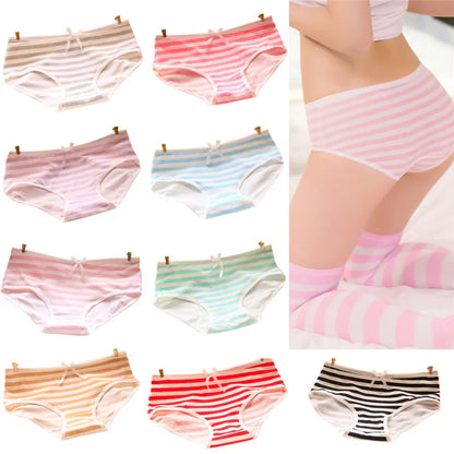Cute Cotton Striped Panties For Women