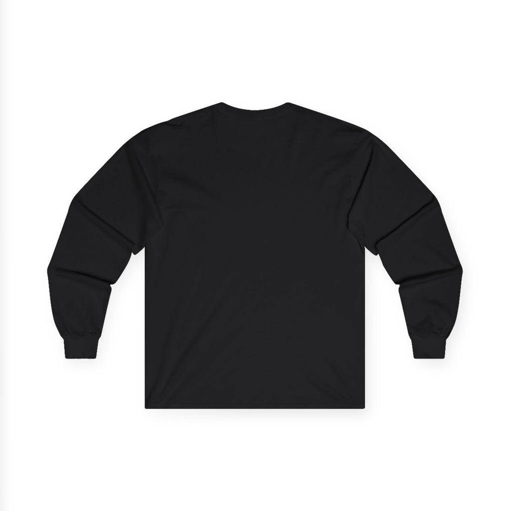 Black long sleeve top by LuckeLadybug with a cute husky design long sleeve top style in the back view