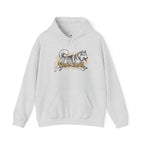 LuckeLadybug hoodie with cute husky print pullover design in light gray with front pocket