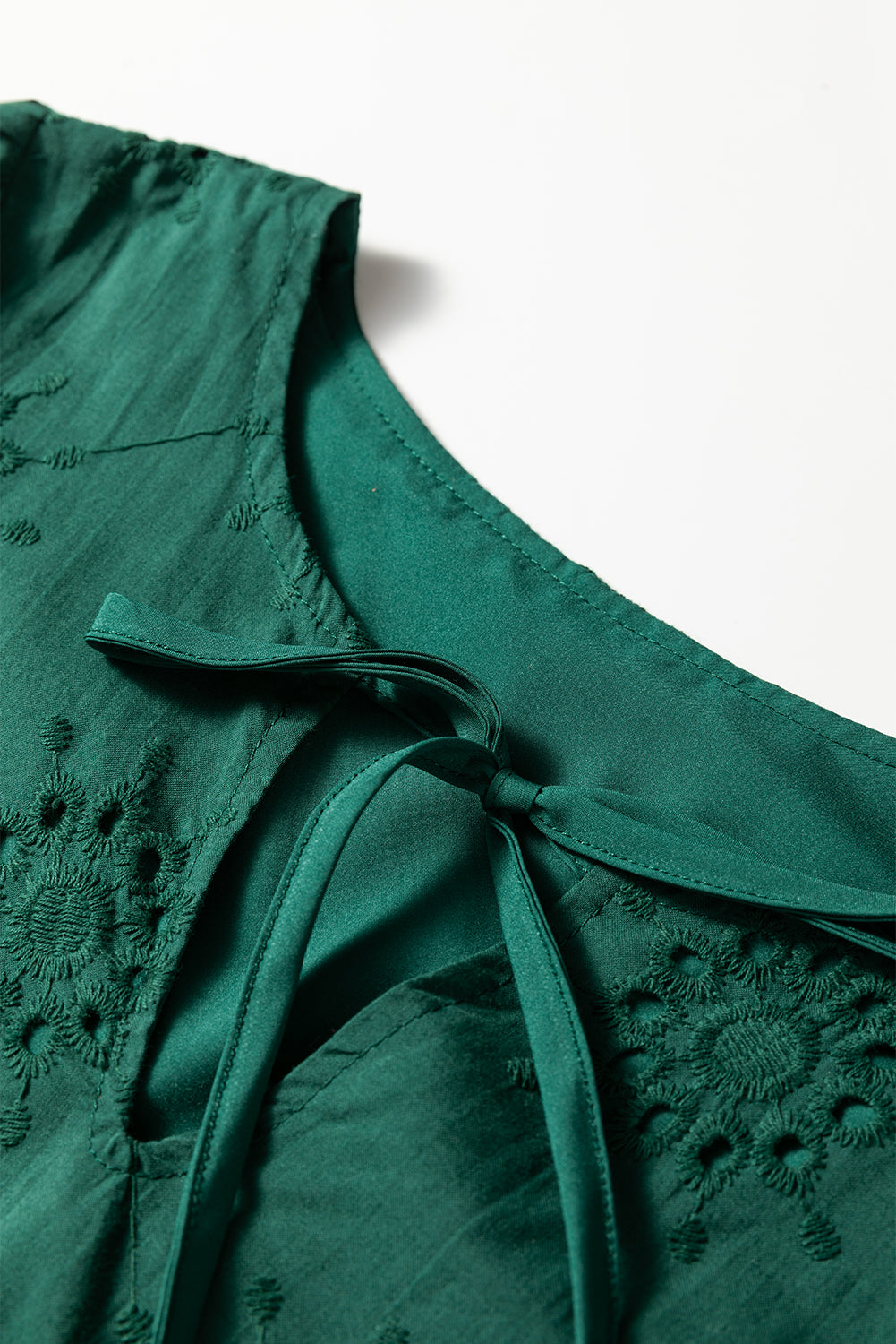 Embroidered Eyelet Mini Dress, Puff Sleeve