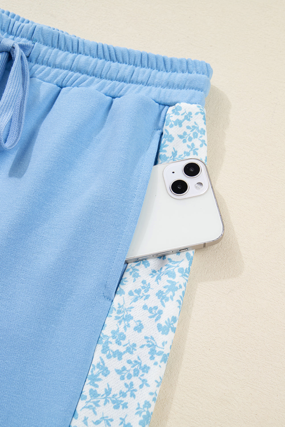 Blue Floral Lounge Set Women Cozy Comfort