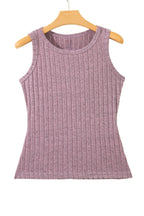 Camel Slim Ribbed Mineral Wash Tank Top