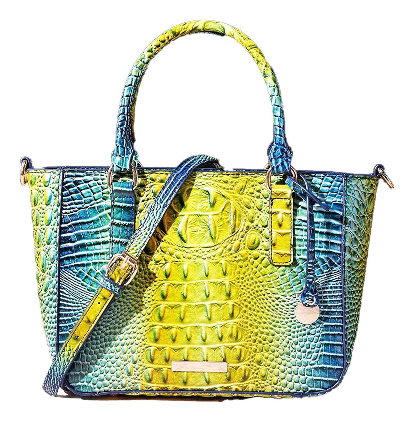 Crocodile Pattern Satchel Handbag Pink