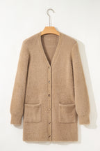 Dear-Lover Smoke Gray Fuzzy Cardigan For Cozy Style