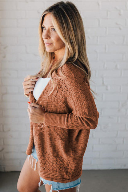 Open Front Knit Cardigan For Effortless Style