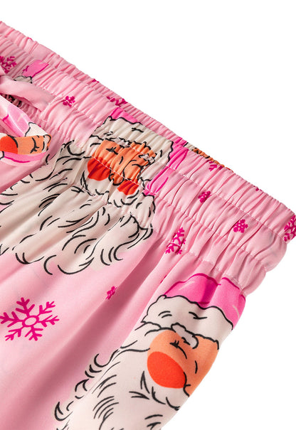 Pink Santa Christmas Pajama Set