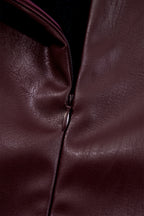 Vegan Leather Mini Dress Sleeveless A-Line