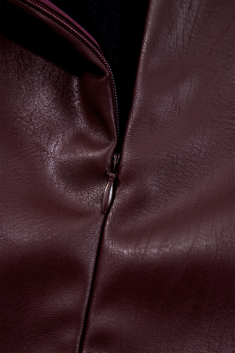 Vegan Leather Mini Dress Sleeveless A-Line
