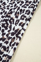 Leopard Print Flared Dress Long Sleeve Mini