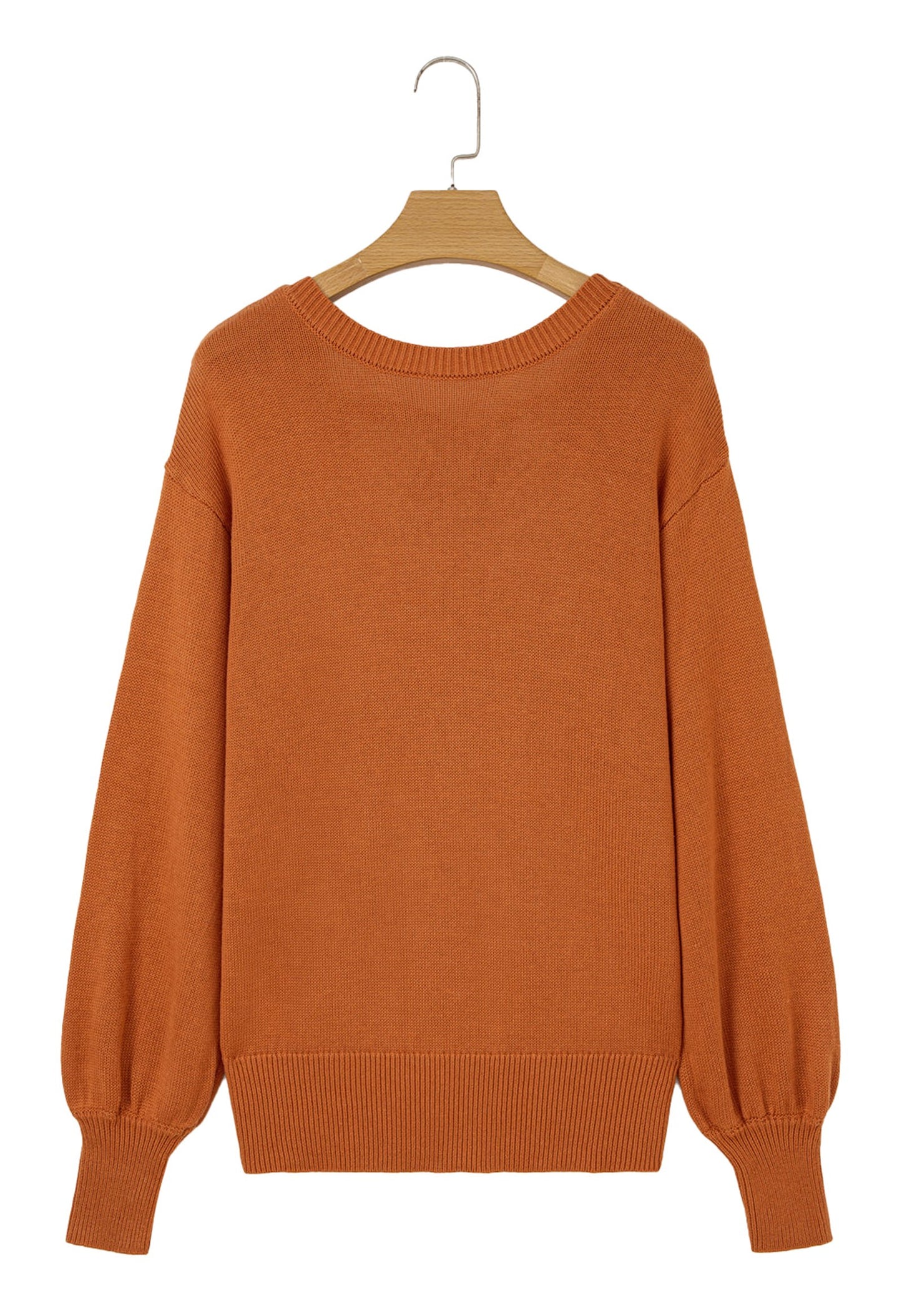 Gold Flame Ribbed Trim Sweater