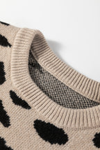 Khaki Leopard Sweater For Trendy Styles