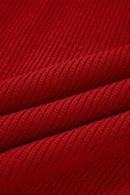 Red Lantern Sleeve Sweater With Bow Detail