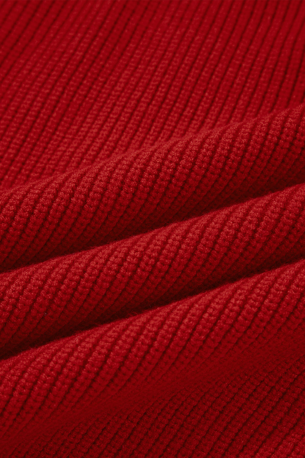 Red Lantern Sleeve Sweater With Bow Detail