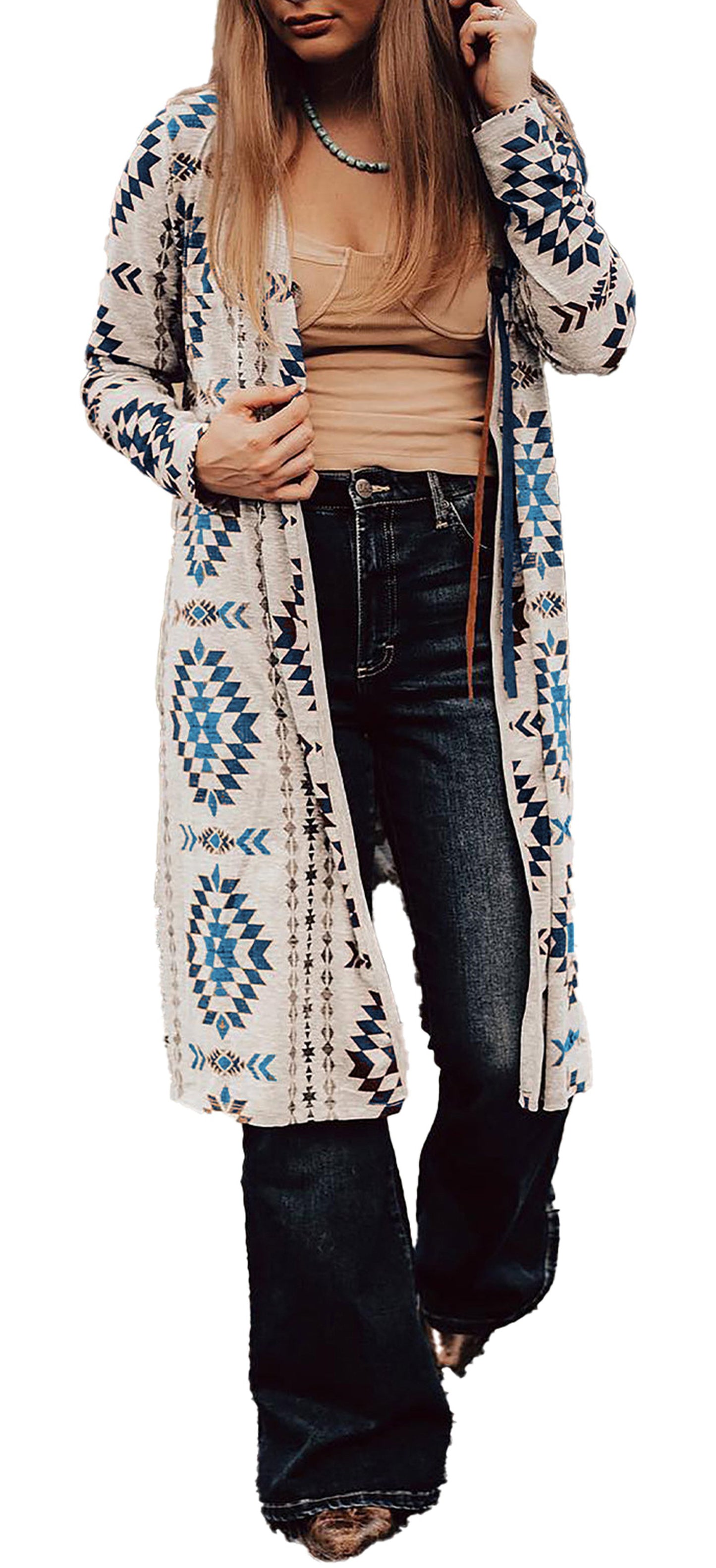 Brown Aztec Cardigan For Women
