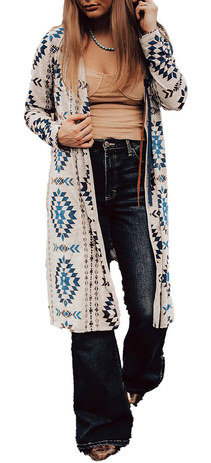 Brown Aztec Cardigan For Women