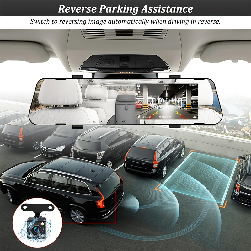 Dual Mirror Dash Cam For Cars With Hd Video