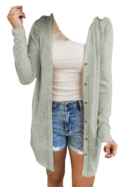 Beige Open-Front Cardigan For Trendy Looks