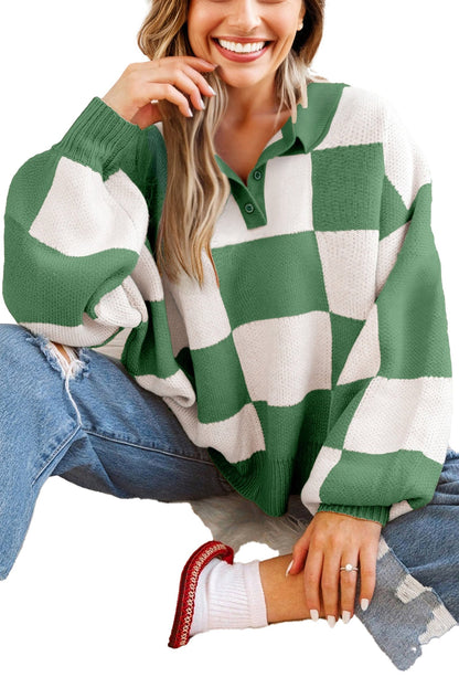 Grapefruit Orange Checkered Sweater