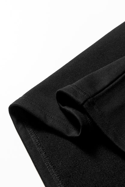 Red Varsity Sweatshirt Dress Cozy Pocketed Mini