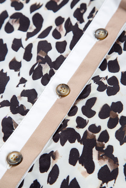 Leopard Print Flared Dress Long Sleeve Mini