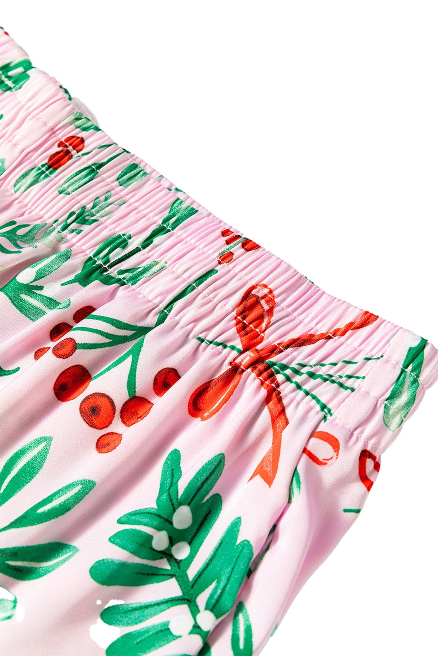 Pink Christmas Pajama Set For Women