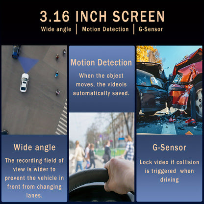 1080p Dual Dash Cam With Night Vision