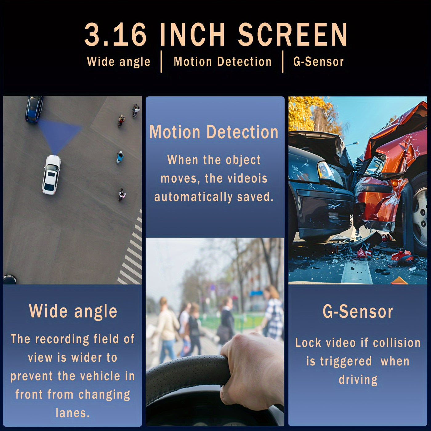 1080p Wifi Dash Cam For Cars With Night Vision