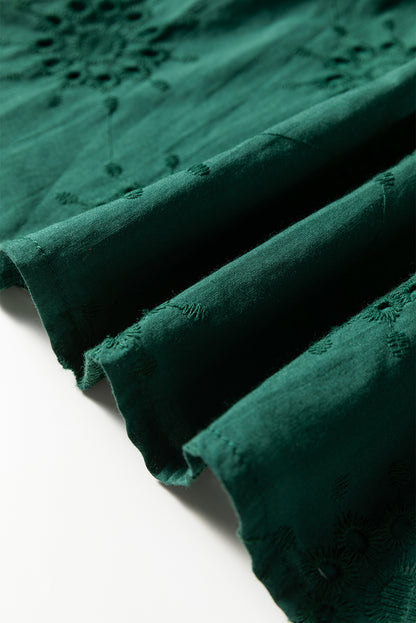 Embroidered Eyelet Mini Dress, Puff Sleeve