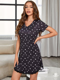 LuckeLadybug LLC Babydoll in Black with Heart Print, Perfect for date night dress outfits