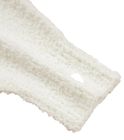 White Popcorn Sweater With Hood