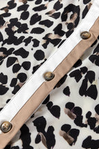 Leopard Print Flared Dress Long Sleeve Mini