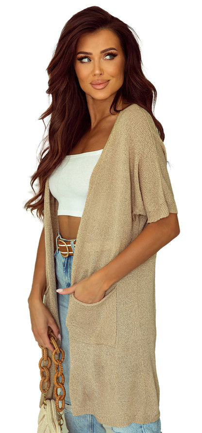 Black Dolman Sleeve Cardigan For Trendy Style