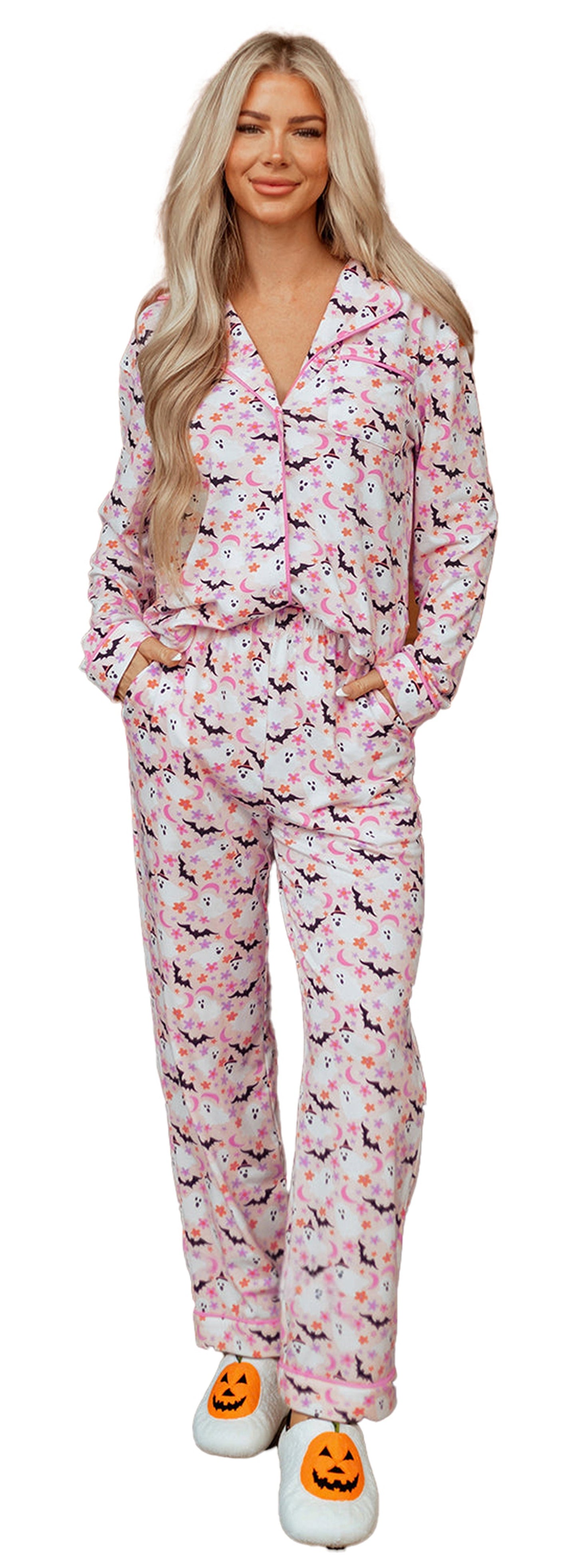 Pink Halloween Pajama Set For Cozy Nights