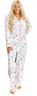 White Christmas Pajama Set For Cozy Nights